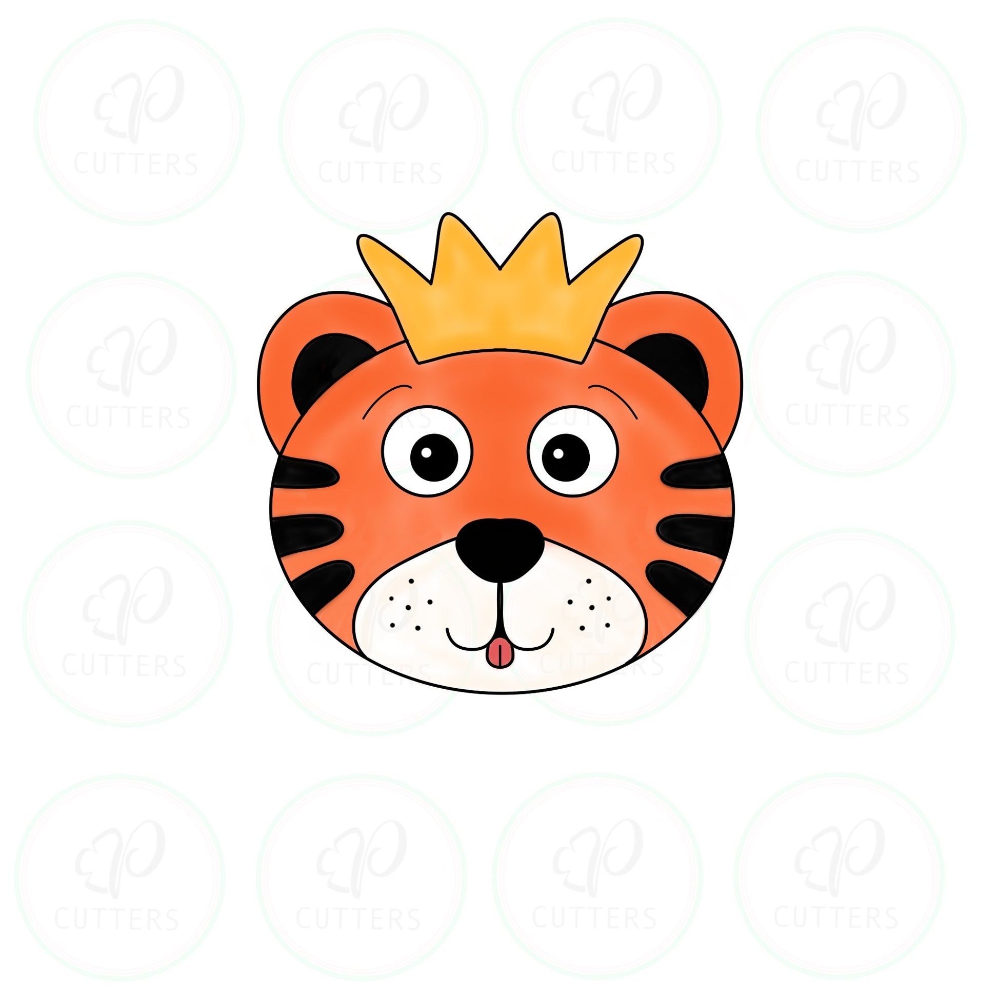 Tiger Face Crown Cookie Cutter - Periwinkles Cutters