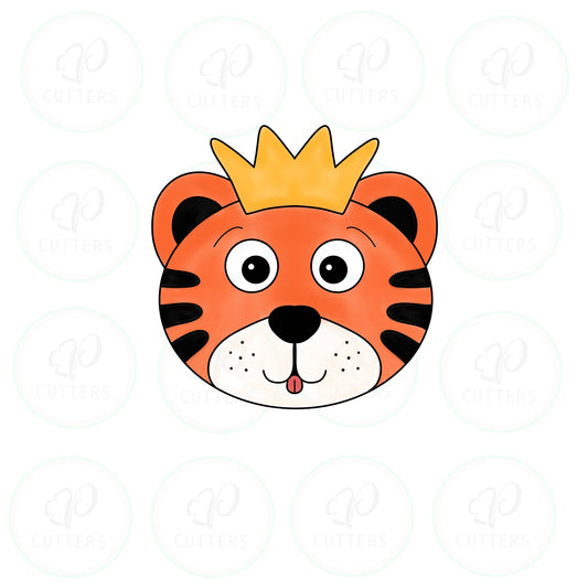 Tiger Face Crown Cookie Cutter - Periwinkles Cutters