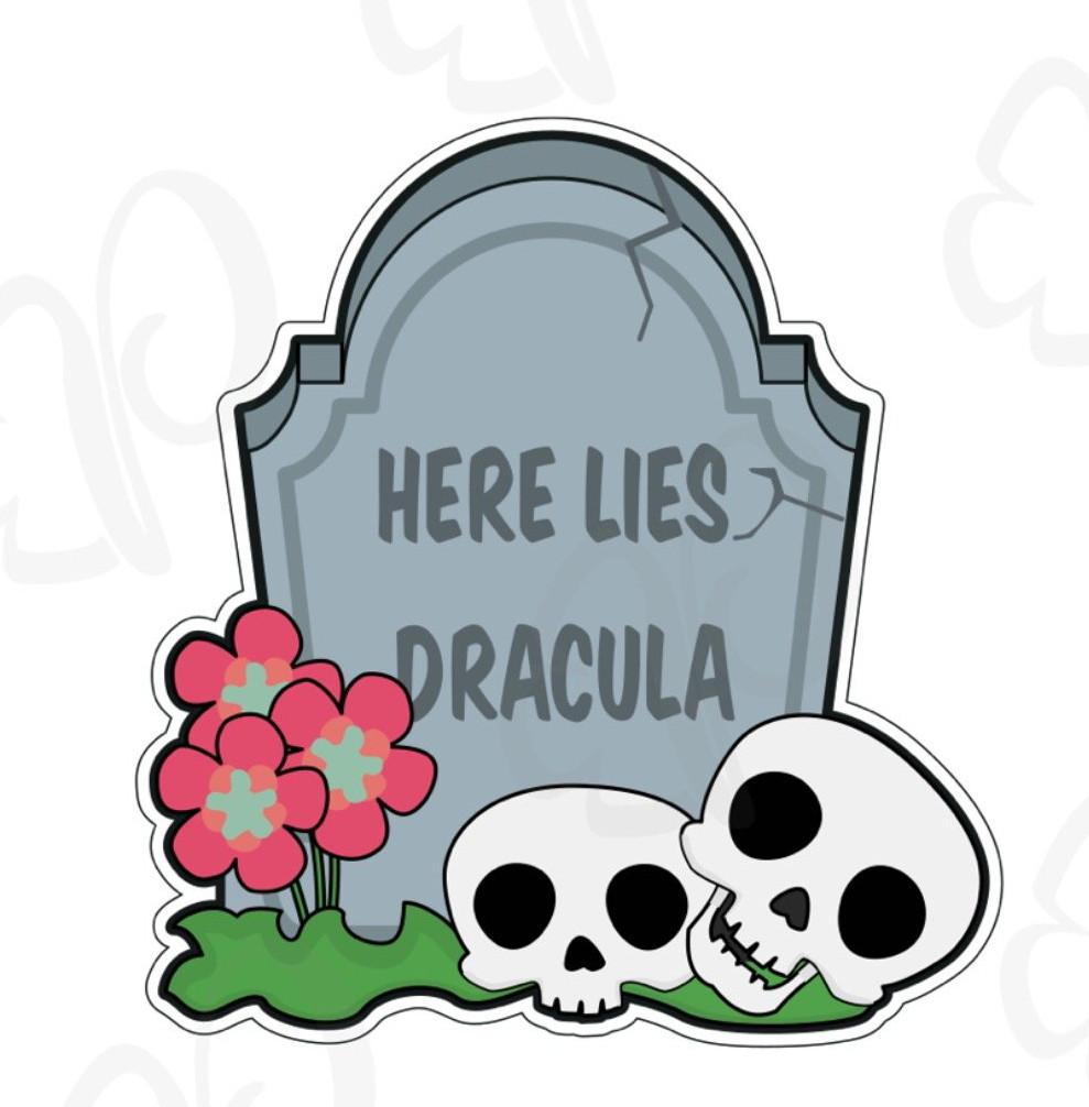 Tombstone with Skulls Cookie Cutter - Periwinkles Cutters