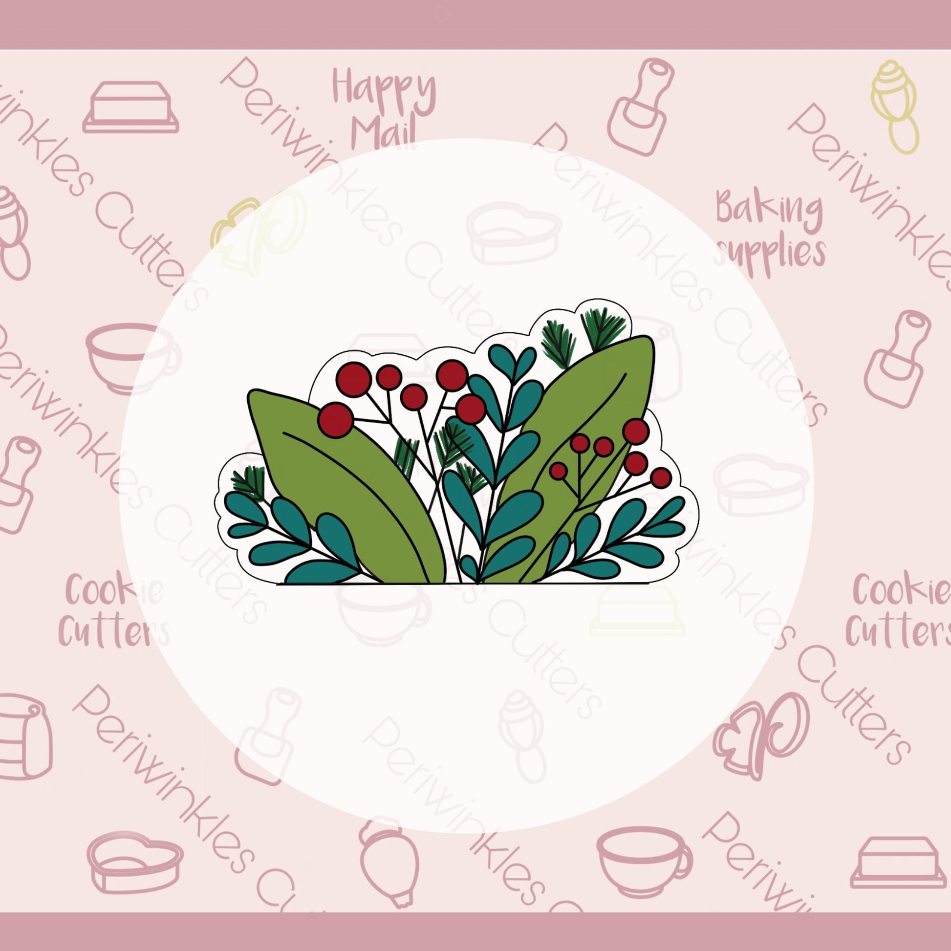 Top Piece Greenery Cookie Cutter - Periwinkles Cutters