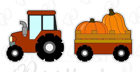 Tractor with Wagon Cookie Cutter - Periwinkles Cutters