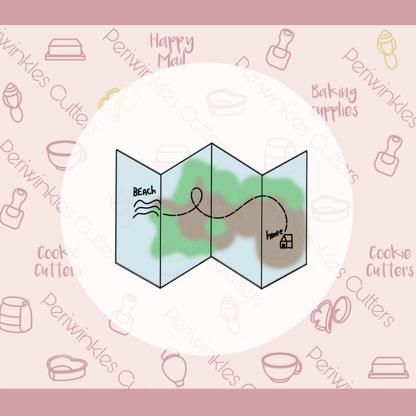 Travel Map Cookie Cutter - Periwinkles Cutters