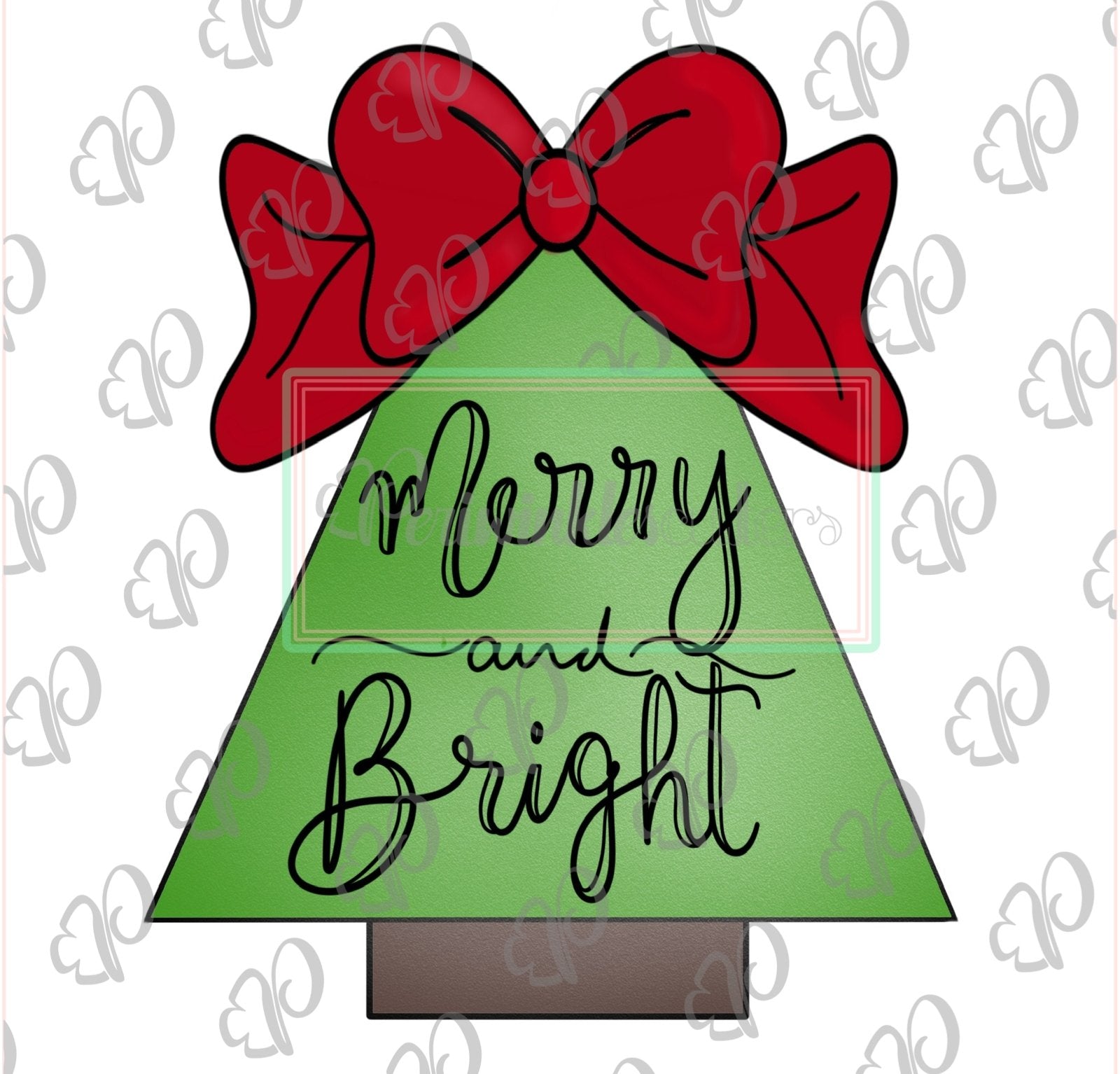 Triangle Christmas Tree with Bow - Periwinkles Cutters