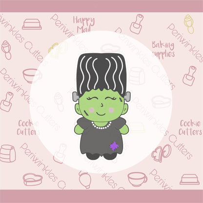 Trick or Treater Bride of Frankenstein Cookie Cutter - Periwinkles Cutters