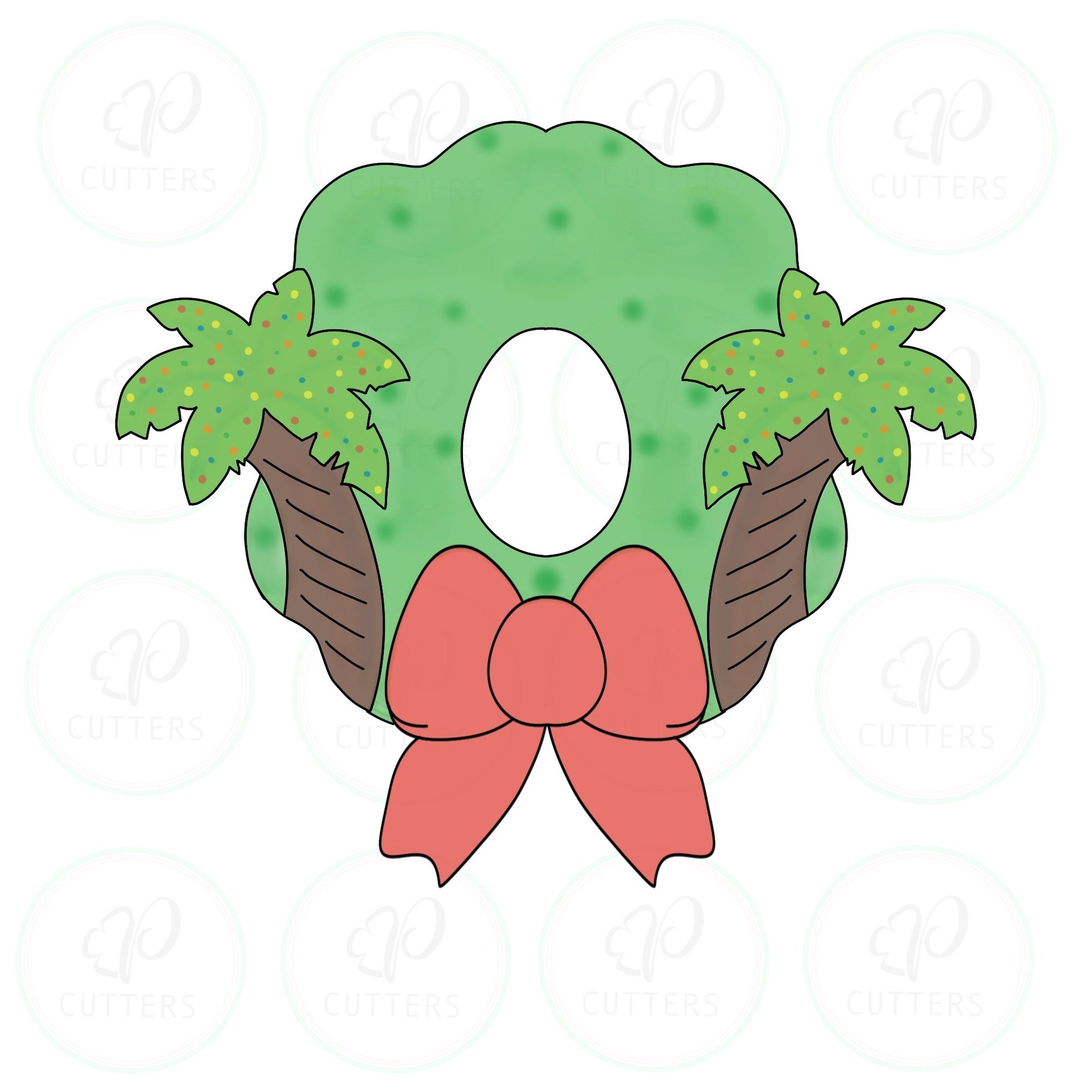 Tropical Christmas Door Wreath Cookie Cutter - Periwinkles Cutters