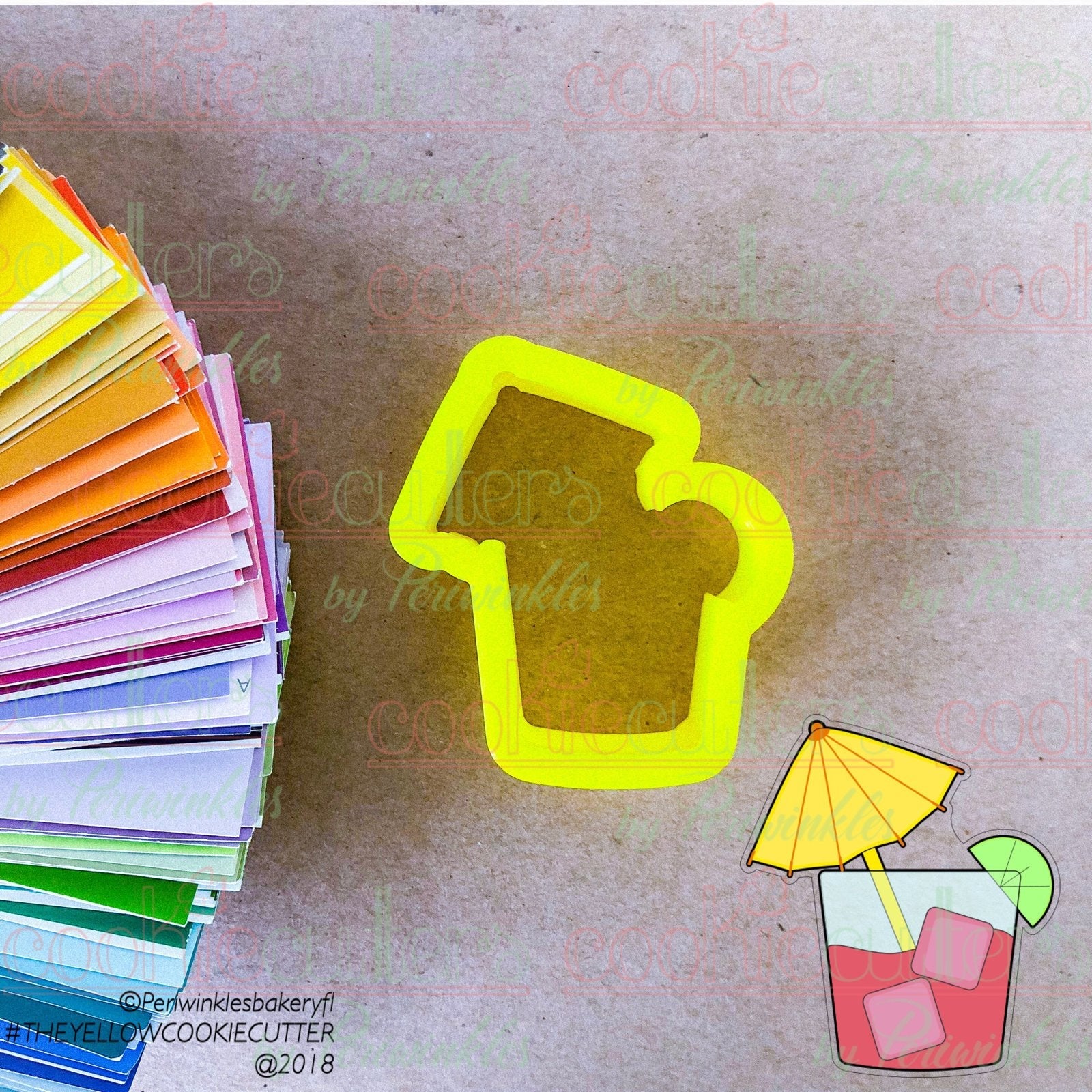 Tropical Cocktail Glass Cookie Cutter - Periwinkles Cutters