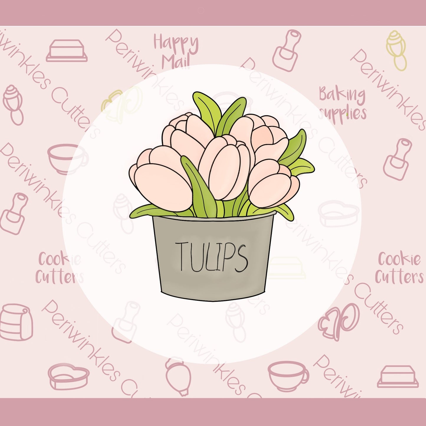 Tulip Bucket 2021 Cookie Cutter - Periwinkles Cutters