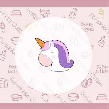 Unicorn Head Cookie Cutter - Periwinkles Cutters
