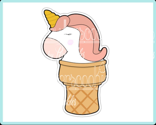 Unicorn Ice cream Cookie Cutter - Periwinkles Cutters