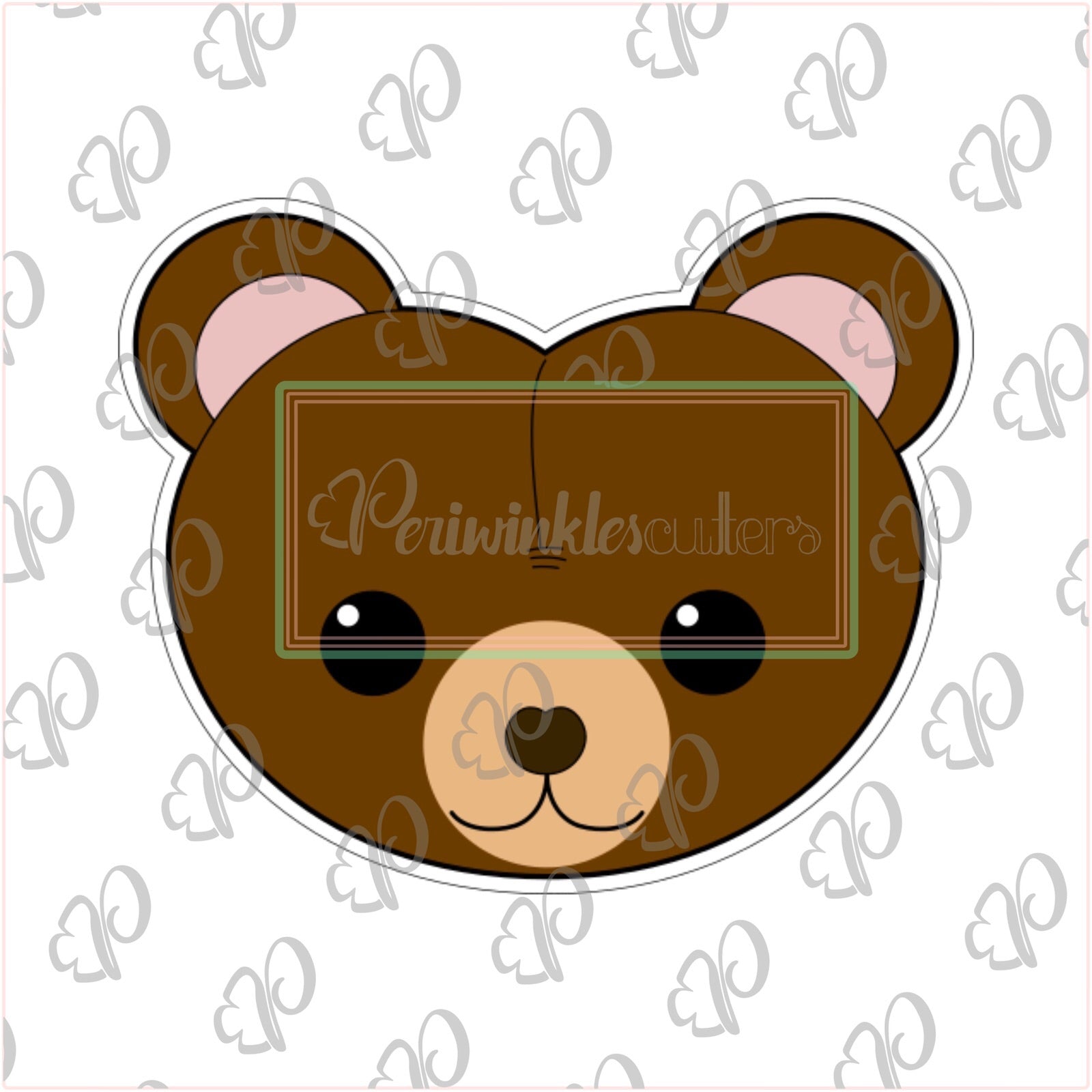 Valentines Bear heads Cookie Cutter - Periwinkles Cutters