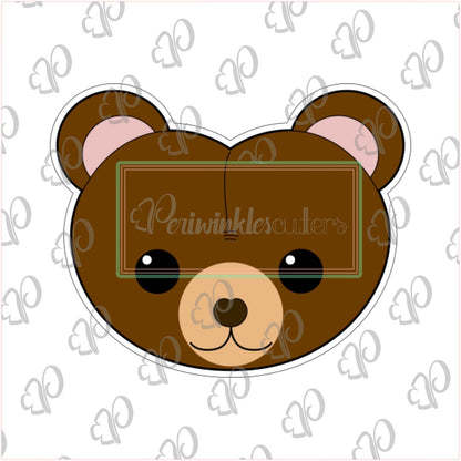 Valentines Bear heads Cookie Cutter - Periwinkles Cutters