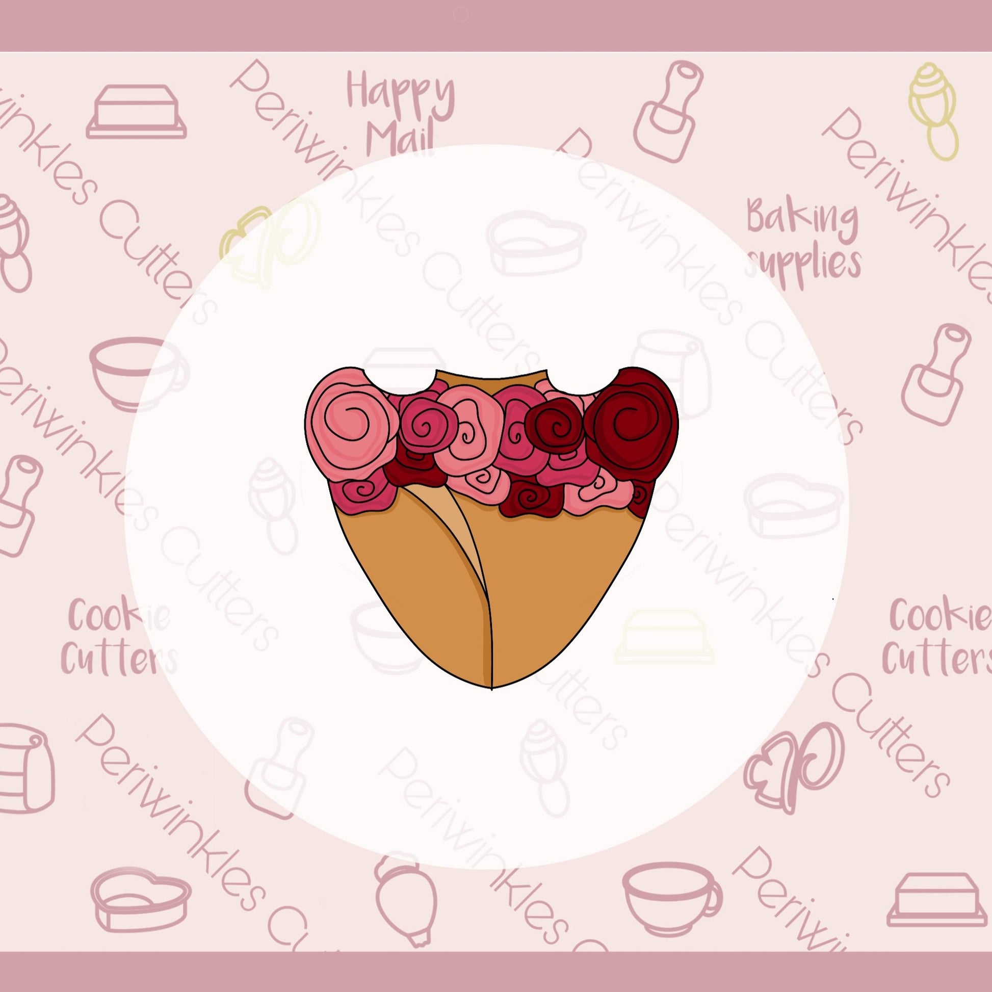 Valentines Bottoms for 2 Pieces Set Cookie Cutter - Periwinkles Cutters