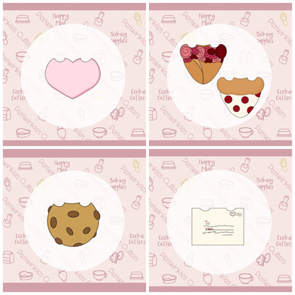 Valentines Bottoms for 2 Pieces Set Cookie Cutter - Periwinkles Cutters