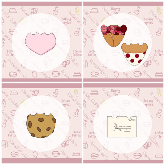 Valentines Bottoms for 2 Pieces Set Cookie Cutter - Periwinkles Cutters
