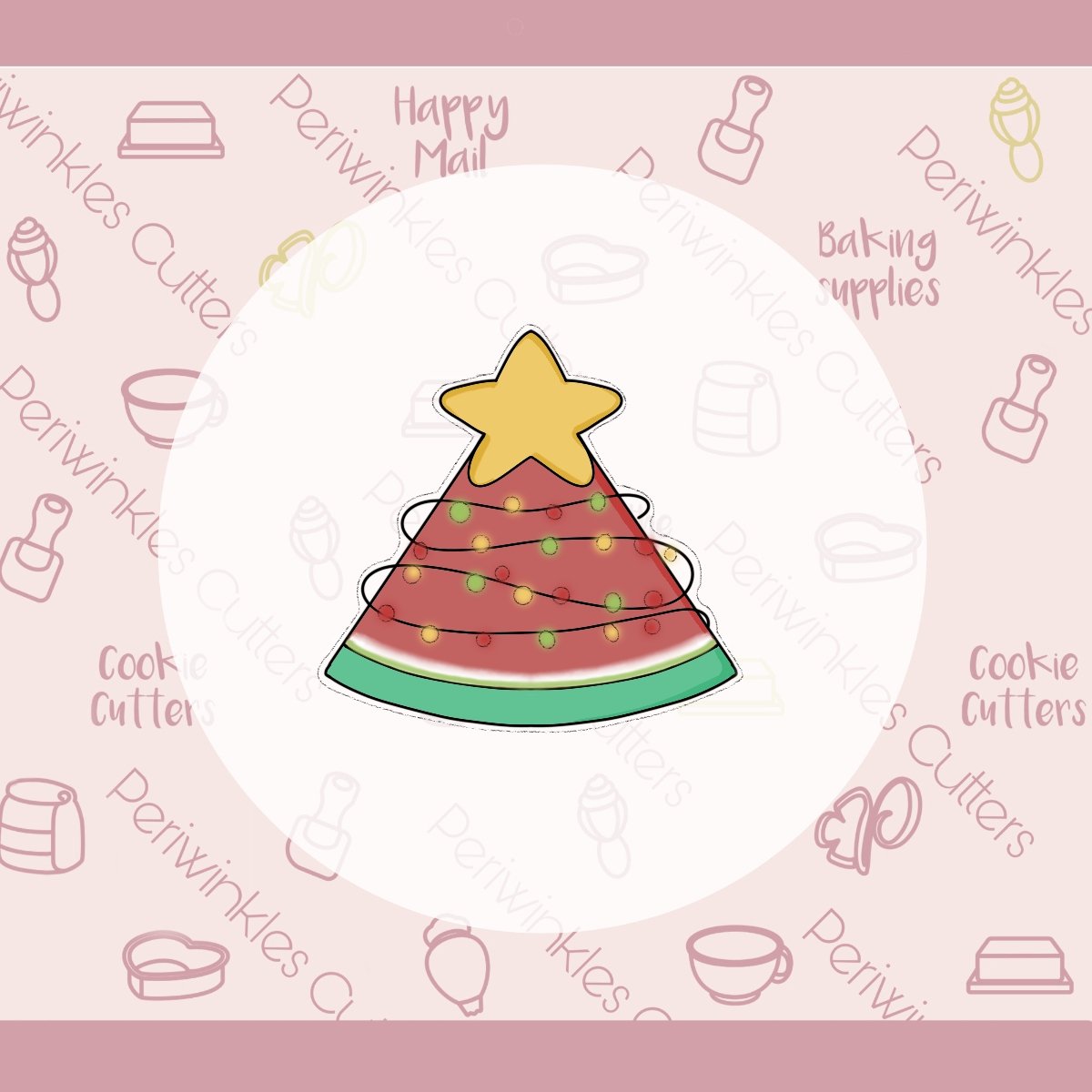 Watermelon Christmas Tree Cookie Cutter - Periwinkles Cutters