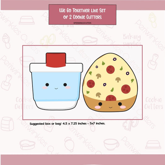 We go Together Like Pizza and Soda Set of 2 Cookie Cutter - Periwinkles Cutters Cookie Cutter