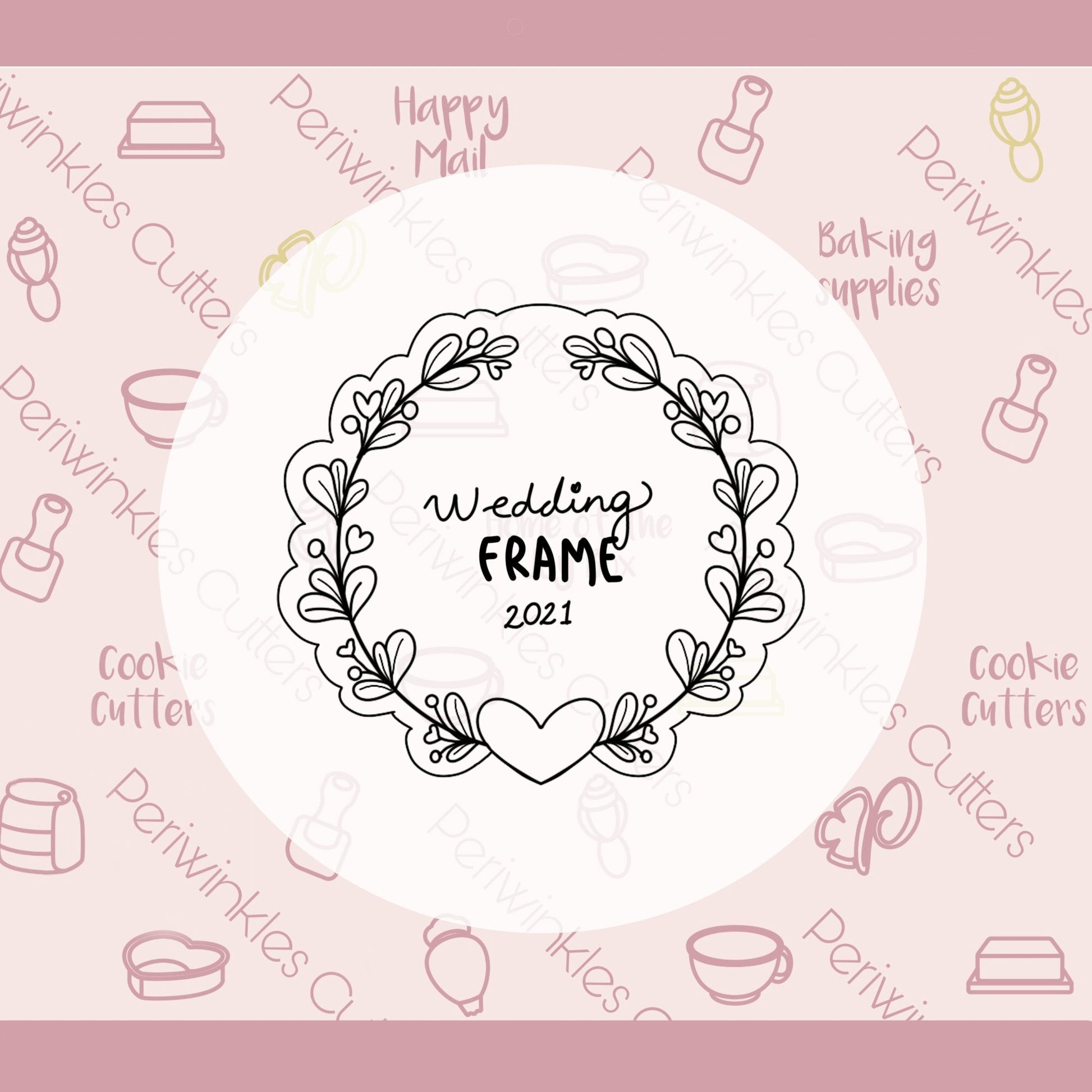 Wedding FRAME 2021 Plaque Cookie Cutter - Periwinkles Cutters