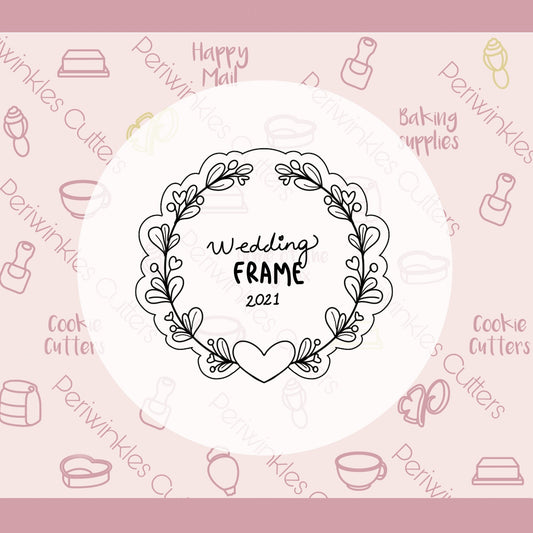 Wedding FRAME 2021 Plaque Cookie Cutter - Periwinkles Cutters