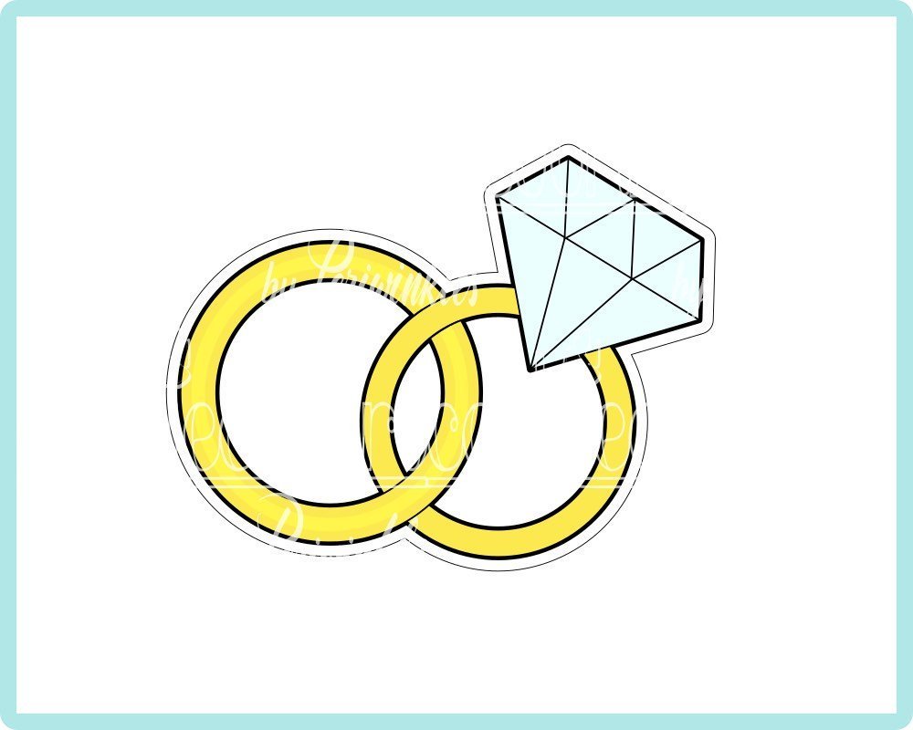 Wedding Rings Cookie Cutter - Periwinkles Cutters