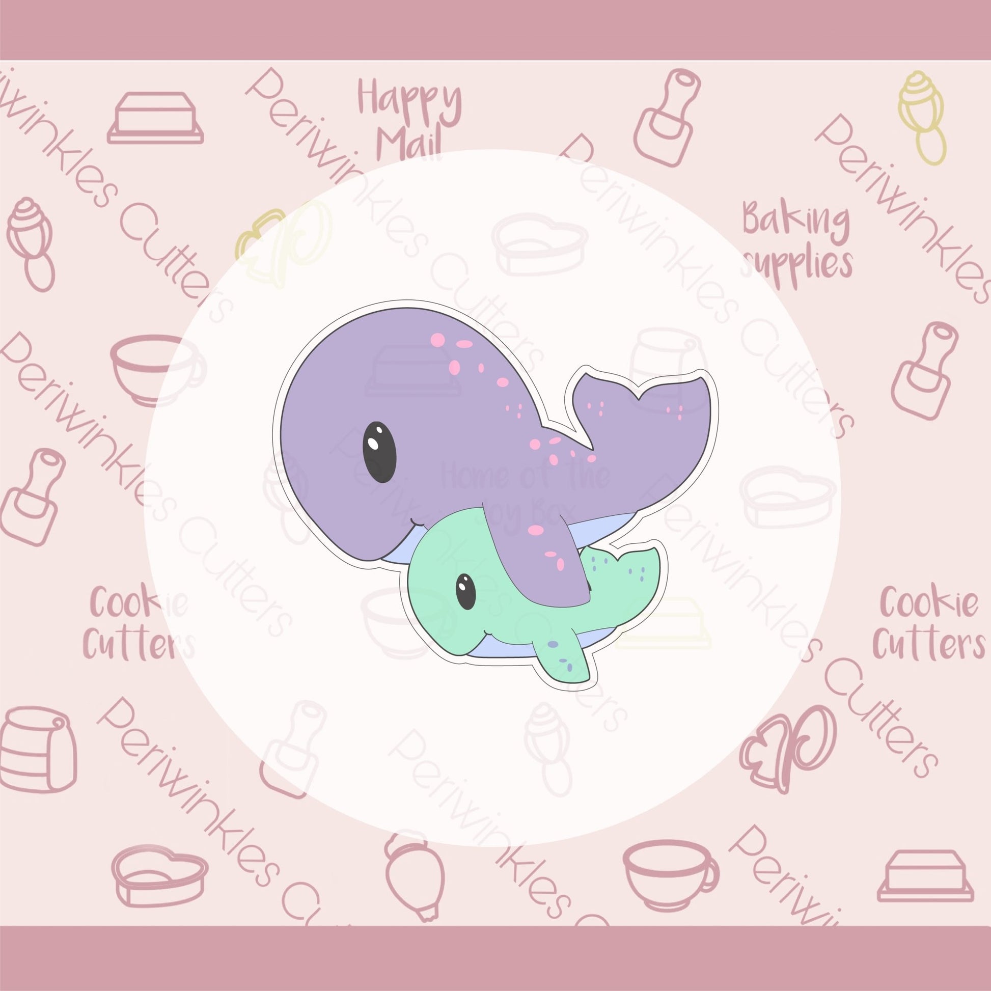 Whale Mom and Baby Cookie Cutter - Periwinkles Cutters