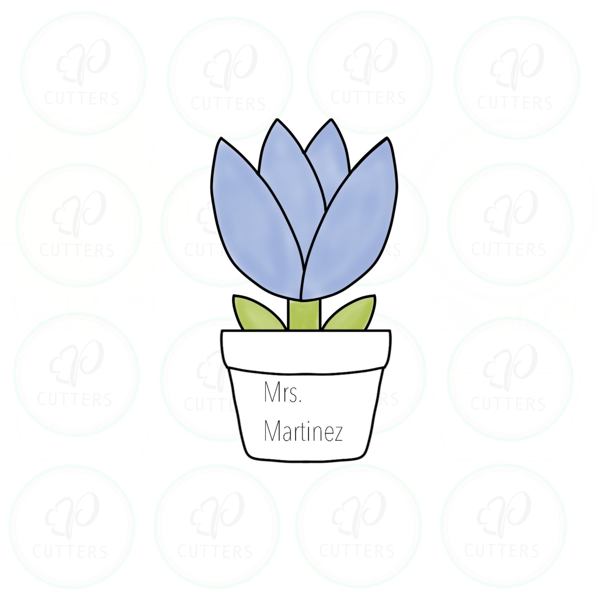 Wild Flower in a Pot Cookie Cutter - Periwinkles Cutters