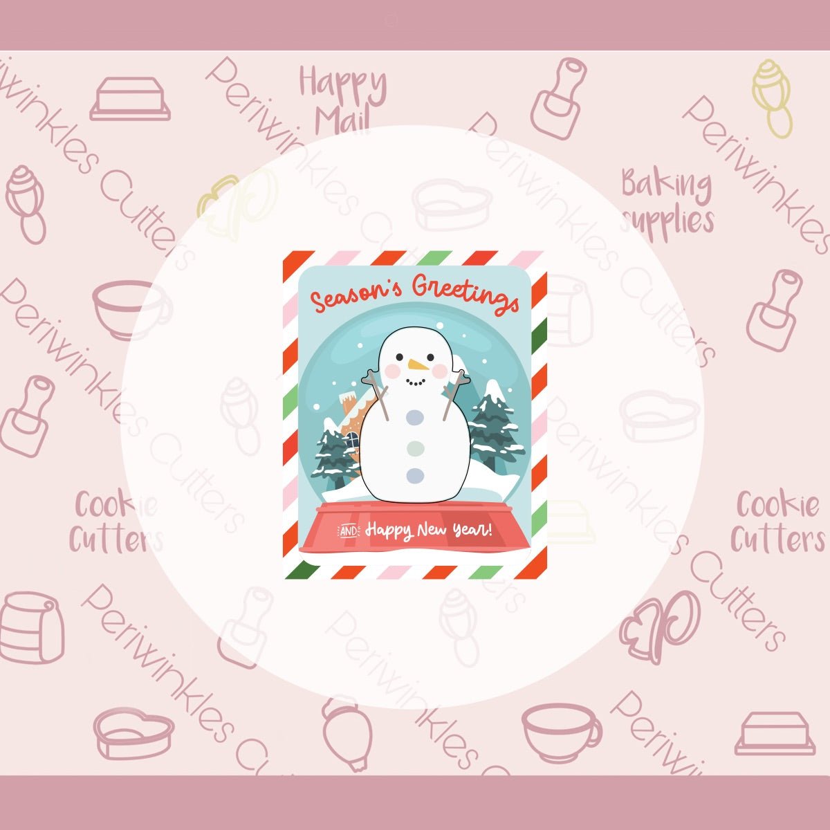 Winter Snowman Pal Cookie Cutter - Periwinkles Cutters Cookie Cutters