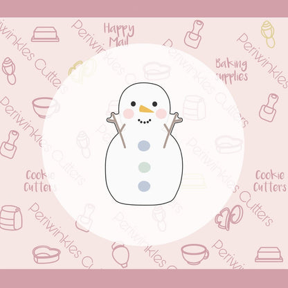 Winter Snowman Pal Cookie Cutter - Periwinkles Cutters Cookie Cutters
