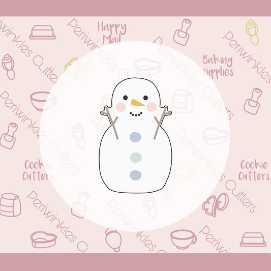 Winter Snowman Pal Cookie Cutter - Periwinkles Cutters Cookie Cutters