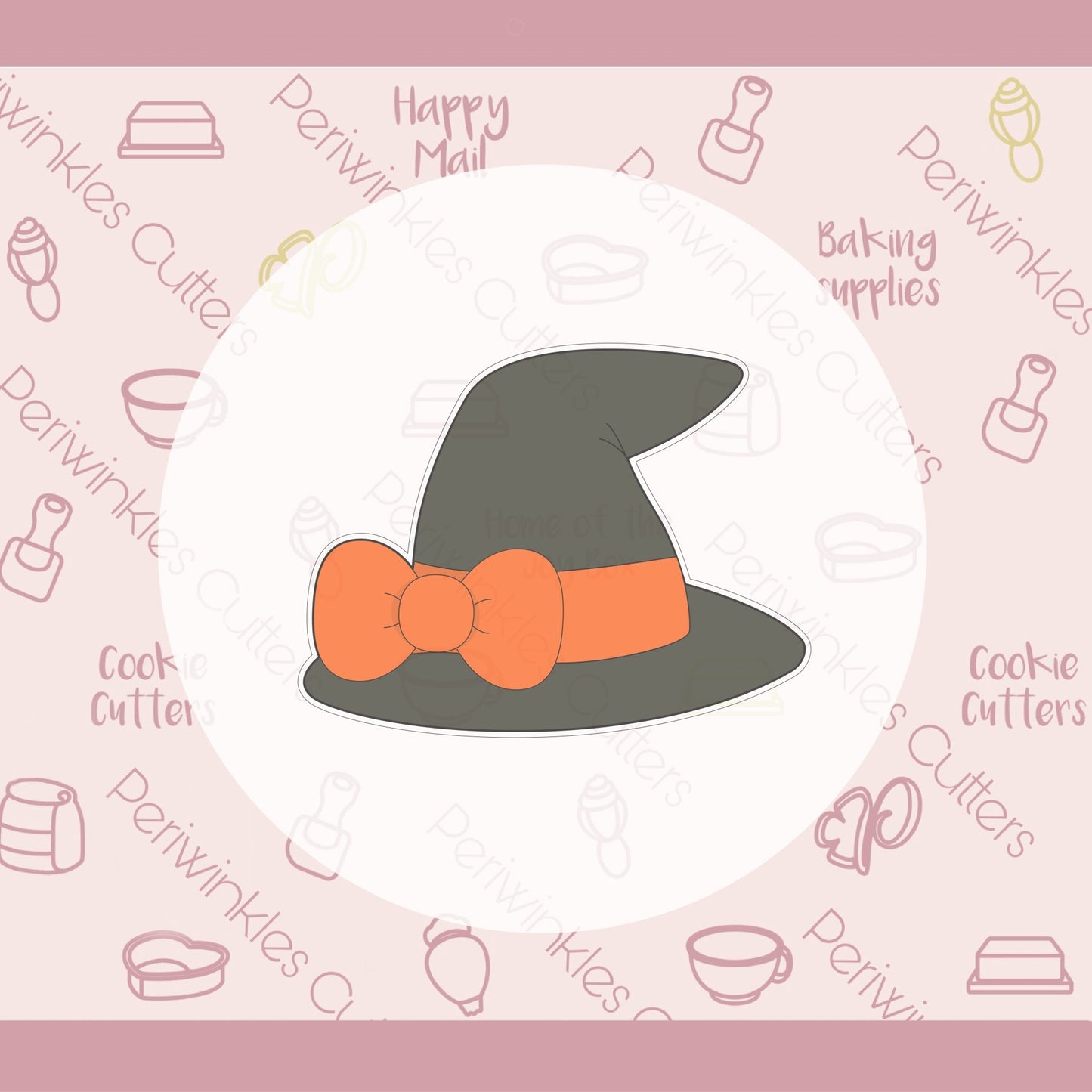 Witch Hat with Bow Cookie Cutter - Periwinkles Cutters