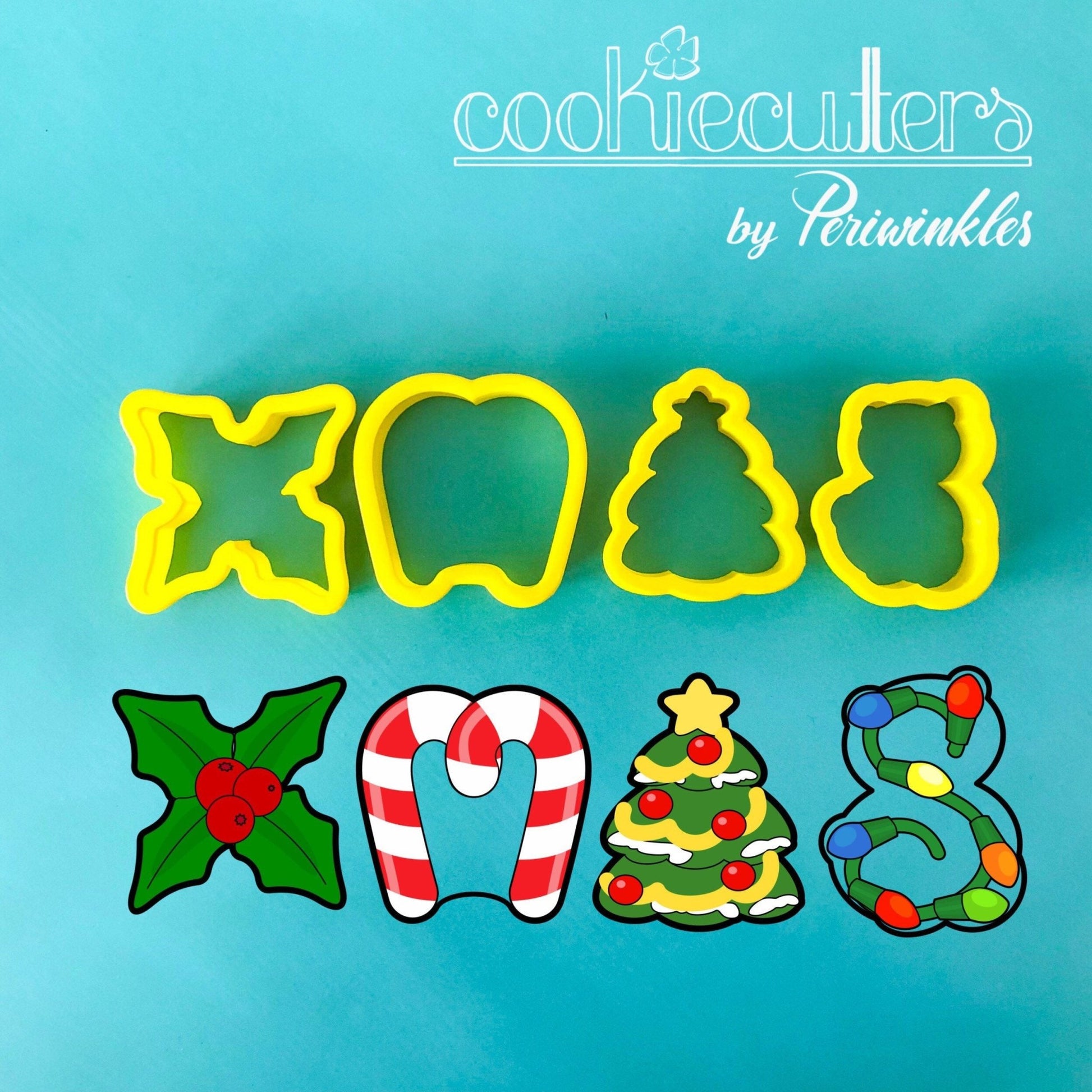 XMAS Letters MINI Cookie Cutter - Periwinkles Cutters