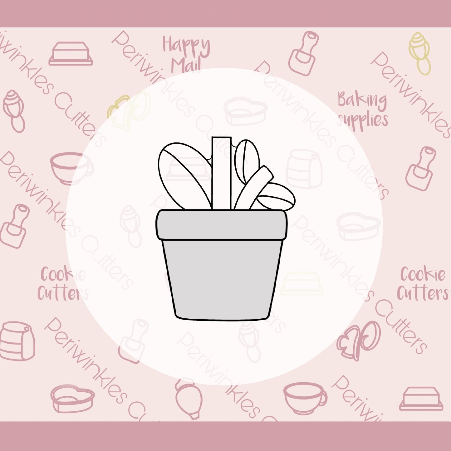 You and Me Daisy Pot Set of 3 Cookie Cutter - Periwinkles Cutters
