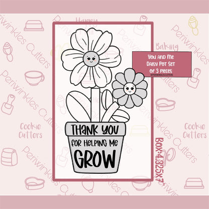 You and Me Daisy Pot Set of 3 Cookie Cutter - Periwinkles Cutters